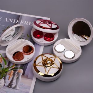 Contact Lens Case Diamond Lens galaxy myopic glasses case high-end partner case compact pressure-resistant portable dual case