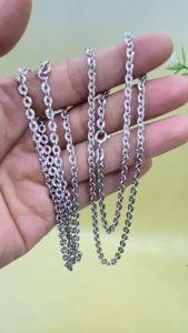 Dây chuyền bạc nữ xi bạch kim chạm khế 4li5 Mặt dây chuyền hoa kiểu chủ li Vòng cổ bạc mạ vàng trắng đẹp quyến rũ và sang trọng - KIM LỘC PHÁT DK