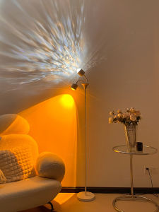 AOMAO | Trendy Wavy Dual-Head Floor Lamp Decorative Ambient Lighting for Livestreaming Sunset Effect