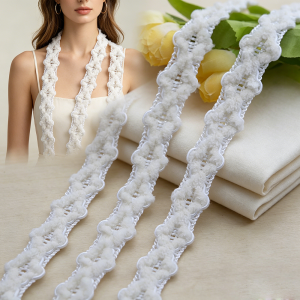 5m/16.4ft Each Pack Laces Trims Curve Wave white 1.8cm Trim Handmade DIY Craft Sewing Dresses Ribbon Webbing gift Decoration