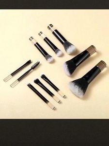 10PCS Mini Brushes Set Short Handle Makeup Brush Set Vertical Flat Makeup Brush Small Bag Brush Set Beauty Makeup Tools