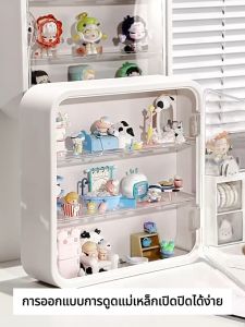 กล่องเก็บของโมเดล แบบติดผนัง กันฝุ่นและกันความชื้น ประตูแม่เหล็ก ชั้นวางแบบแยก กล่องโชว์ของเล่น