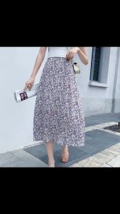 Catalog Fashion กระโปรงยาวลายดอกไม้ 7 ลาย เอวยางยืด ทรงบานใส่สบาย