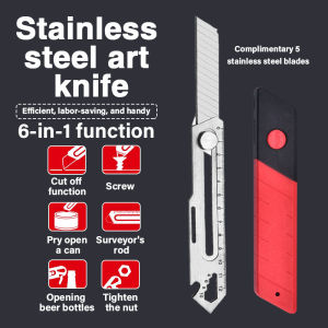 Maeda Stainless Steel Art Knife Heavy-Duty All-Steel Thickened Large Wallpaper Knife Industrial-Grade Tools Pap