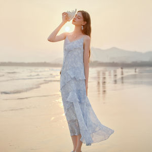 XIANGYING | Resort Style Summer New Arrival Floral V-Neck Strap Dress