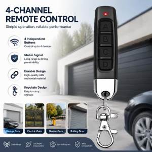 433MHZ RF Remote Control Garage Gate Auto Copy Electric Opener Remote Controller Duplicator Clone Code 4 Keys Transmitter