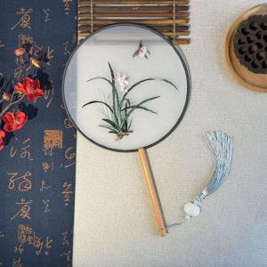 MUHUALAN | Nine-tailed Red Fox Double-sided Embroidery Traditional Chinese Hand Fan