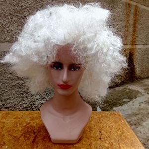 Wig Santa Claus tanpa jenggot /Wig putih Santa Claus gelombang besar