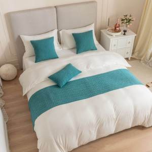 Modern Luxury Hotel Bed Flag Tail Towel Pillow Pure Color Wheat Pattern Home Stay Bed Cover Blanket DREAM HOUSE/Jihaoshish