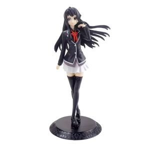 18cm Anime School Girl PVC Figure with Chair Panda Accessories Desktop Ornament Home Decor Statue