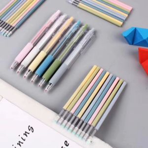 NOVELTY Press Gel Pen Bullet Head (Black Ink) 0.5mm 1pc | Gel Pen Tekan Kepala Peluru Student School Office Stationery Goodies Supply Black Ink Pen Refill Quick Dry Smooth signature Wholesales Sekolah Budak Kanak Murid Borong Murah 中性笔 水笔 文具 批发