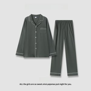 Miiow | Pure Cotton Sleepwear Womens Loose Long Sleeve Home Clothes Set Spring Autumn New Style Couple Casual Comfortable Lightweight