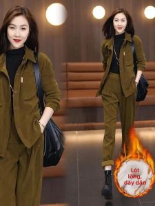 QIAOXIZI | Thickened Flannel Velvet Set for Mature Fashion