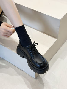 XUJIA | English Style Thick Sole Casual Black Single Shoes Loafers