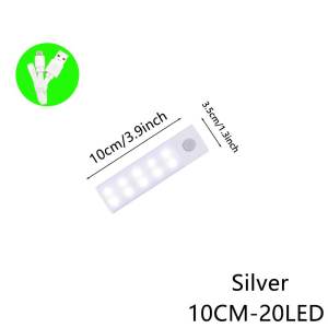 Night Light TYPE-C USB Lights Motion Sensor LED Three colors in one Lamp For Kitchen Cabinet Bedroom Wardrobe Indoor Lighting