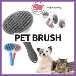 Pet One-button Hair Removal Comb Dog Cat Grooming Cleaning Comb Hair Fur Shedding Tool Grey Comb For Dogs Hair