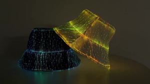 Fashionable Led Mutil-Color Luminous Glowing Hat Fiber Optic Cyberpunk Luminous Bucket Hat