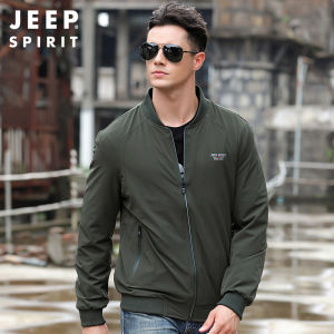 JEEP SPIRIT Mens Jacket New Thin Round Neck Jacket Loose Breathable Outdoor Travel Work Jacket