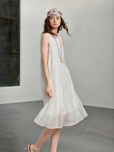 Toyouth | Vinegar Silk Spaghetti Strap New Arrival Summer Dress Irregular Pleated A-Line
