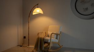 [Eroma]Floor Lamp for Living Room with 3 Color Temperatures Farmhouse Floor Lamps with Remote & Dimmable Bulb Boho Standing Lamp