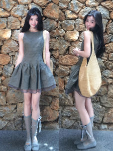 PEIZIXUAN | Unique Design Polka Dot Waist Accentuated Summer Dress