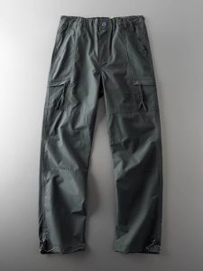 Outdoor Windproof Waterproof Mens Loose Straight Leg Work Trousers Casual Pants Soft Shell Quick Dry Hiking Pants Spring Summer Thin