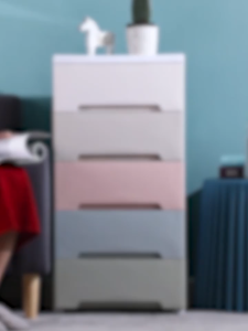 HETEE 3-7 Layer Stackable Drawer Cabinet with Wheels Plastic Organizer for Clothes Kitchen Bathroom Storage Space Saver
