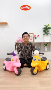 FUNBIKE VESPA MUSIK RODA DUA BALANCE BIKE RIDE ON TOYS