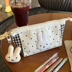 Miffy | Miffy Kawaii Large Capacity Pencil Case Student Stationery Bag Cartoon Makeup Storage Bag Cute Card Pack Birthday Wallet Gifts