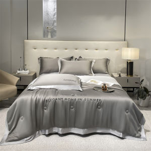 4in1 Summer Comforters Ice Silk Quilts Bedding Set Comforter Sheet Plus Pillowcase for Comfortable and Cool Bedroom