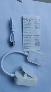 Mini Clip On Reading Lamp 3 Colors Dimming Eye Protection Type-C Rechargeable LED Book Light Gooseneck Light for Dormitory Study
