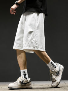 SZON | White Denim Short Pants Slim Fit Work Style