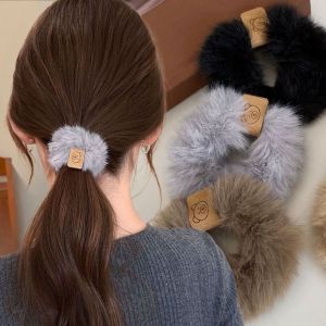 3Pcs Cozy Winter Plush Hair Tie Korean Style Cute Bear Soft Plush Scrunchie Hair Accessories Ponytail Holder Headwear ﻿