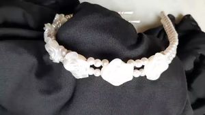 Cài tóc hoa hồng đính ngọc trai siêu xinh băng đô cài tóc đính ngọc trai cao cấp sang chảnh phụ kiện ngày cưới phụ kiện cài tóc nữ