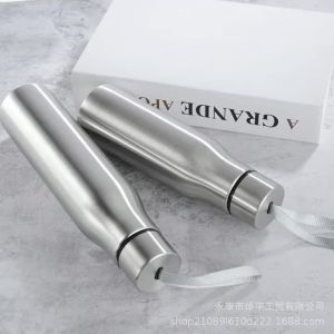 750/1000ml Portable Outdoor Water Bottle Stainless Steel Single Wall Water Bottle Leakproof Sports Gym Cup Camping Drinkware