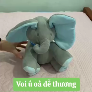 Thú Bông Con Voi Con Thỏ Ú Oà dễ thương biết hát biết vẫy tai voi ú òa Thỏ Ú Òa Gấu bông Biết hát dùng pin