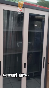 Filing Cabinet Besi Lemari Arsip Kantor 2 Pintu Sliding Kaca AK 08