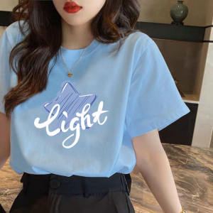 เสื้อยืดคอกลมแขนสั้นผู้หญิงหลวมๆ แฟชั่นฤดูร้อน ทรงเข้ารูป เทรนด์ใหม่ พิมพ์ลาย ทรงเข้ารูป เสื้อผ้าทำงาน