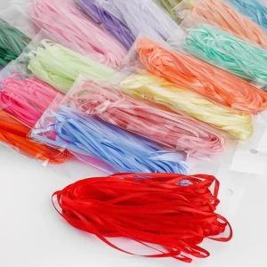 3mm 1/8" Wide (10metres/lot) Polyester Ribbon Bow Hair Wedding Decoration DIY Hair Ornament Crafts Handmade Jewelry Material