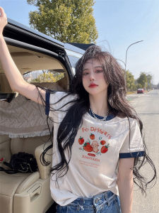 Áo Thun Nữ Tay Ngắn Mùa Hè 2025 Phong Cách Mới Học Sinh Áo Thun Dáng Rộng Cổ Tròn in Chữ Thời Trang Giảm Tuổi