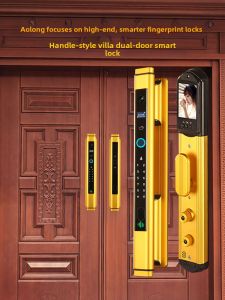 AODENG | Fingerprint Smart Lock Sliding Double Door Home Security