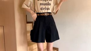 High Waist Shorts For Women Loose Wide-leg Korean Style Casual Thin Hot Pants