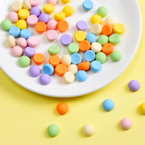 10 pcs 1cm Mix Colors Round Flat Back Resin Cabochon For Bracelet Earrings Accessories Figurine Crafts Ornament Resin Charms