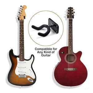 KAWES Wall Hanging Guitar Hook Black Guitar Hanger Wall Hook for All Size Guitars Bass Mandolin Banjo Ukulele