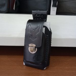 Aksesoris Handphone Tas sarung Hp Pinggang Kulit sapi Dua Slot Hp Ukuran Maksimal 7 inchi