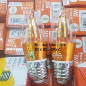 Đèn LED Tròn E27 Asia Kiểu Nến 5W - Thương hiệu Asia