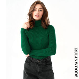 ชุดเสื้อถักคอเต่า 12 สี ให้วางแผนให้ผู้หญิง เสื้อคอสูงชั้นในแขนยาว