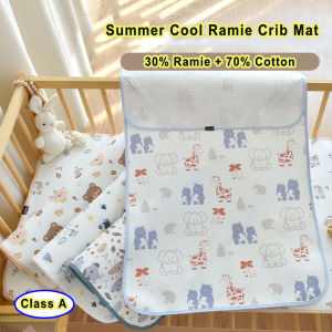 ผ้าคลุมที่นอนเสื่อเปลรามี่เย็นสำหรับฤดูร้อนเบาะสำหรับเด็กผ้าปูที่นอนแผ่นที่นั่งรถเข็นเด็ก