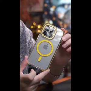 เคสไอโฟน16 เคสขอบสี armor couple เคสแม่เหล็ก เคส compatible For iPhone เคส iphone 16 15 11 12 13 14 Pro Max ชาร์จไร้สายเคสใส่โทรศัพท์คลุมทั้งหมดกันกระแทกแบบใส