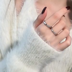 Nhẫn Đôi Bạc Nguyên Khối S999 Micro Zircon